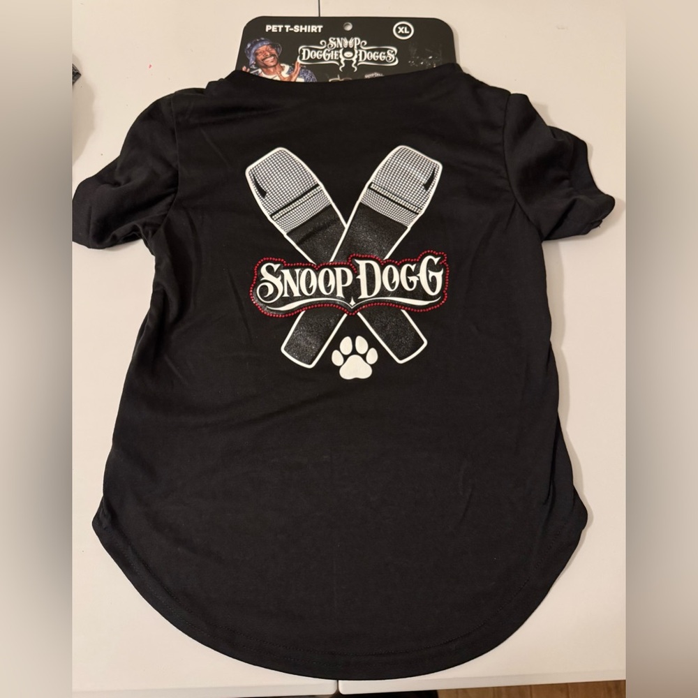 New Snoop Dogg Blink Glitter Mic Microphone black Dog shirt Extra Large XL